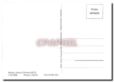 Morez, plac d'Armes — tramwaj w stacji — Foto J. Bazin, wydawca BVA, nr 154.10 NSI-CM — Rewers