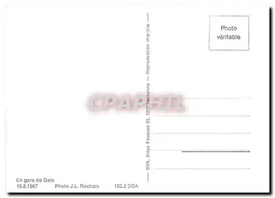 Stacja Gais — Szwajcaria — Fotografia J.L. Rochaix, nr 153.2 SGA — Rewers