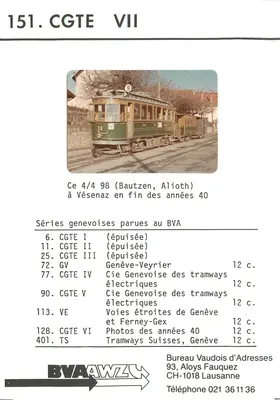 Tramway CGTE VII — Bautzen, Alioth — Bureau Vaudois d'Adresses
