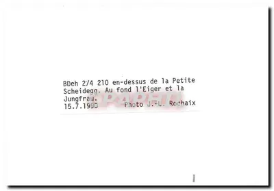 Pociąg Jungfraujoch — BDeh 2/4 210 — Foto J.-L. Rochaix — Rewers