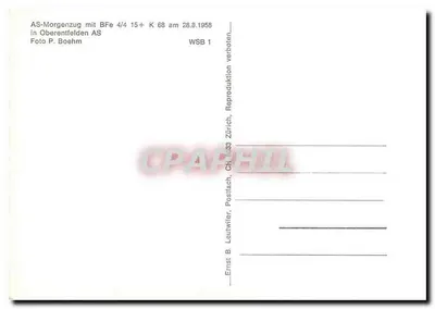 Tramwaj AS w Oberentfelden — AS-Morgenzug z BFe 4/4 + K 68 — Fotografia P. Boehm — Rewers