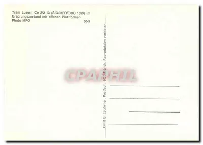 Tramway de Lucerna — modelo Ce 2/2 n°13 — Verso