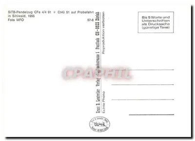 Sihlwald — Stacja i pociąg Sihltalbahn — Ernst B. Lautwiler, Zurych — Rewers