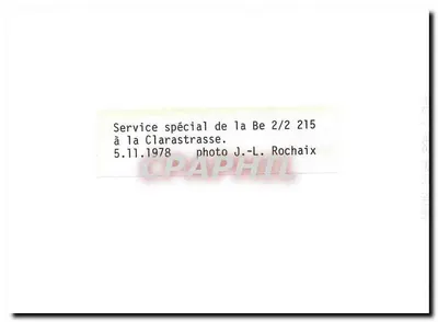 Tramway 215 — Serviço especial na Clarastrasse — Verso