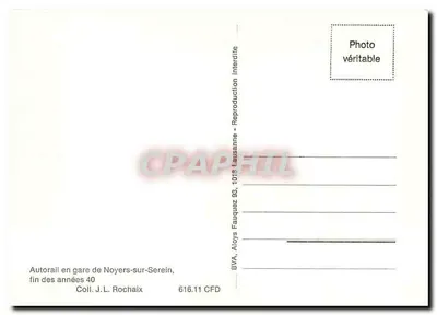Autorail na estação de Noyers-sur-Serein — finais dos anos 40 — BVA, Aloys Fauquez 93.1018 CFD — Verso