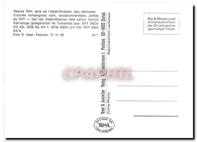 Trens em Fleurier — Eletrificação 1944 — Ernst B. Lentwiler — Verso