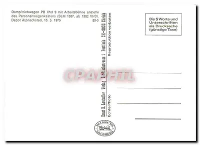 Dampftriebwagen PB Xhd 9 — Depozyt Alpnachstad — Echte Photo, Ernst B. Leuwyler Verlag — Rewers