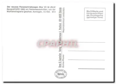 Pociąg Pilatus — Bhe 1/2 30 (SLM/Gangloff/MFO 1963) — Ernst B. Leutwiler Verlag — Rewers