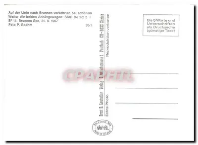 Schwyz — Tramwaj SSIB — Fotografia P. Boehm — Echte Photo Verlag — Rewers