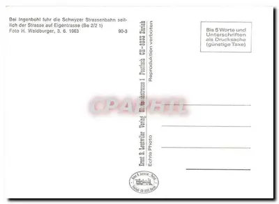 Tramway de Schwyz — estrada de Ingenbohl — editor Ernst B. Leuwyler, n° 90-3 — Verso