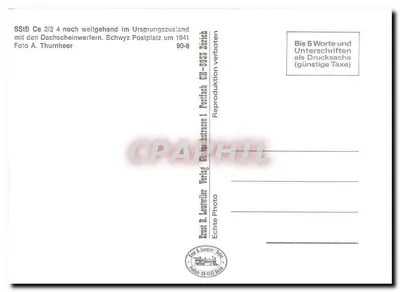 Tramway SSIB Ce 2/2 n°4 — Schwyz, Estação — Ernst B. Leuwyler Verlag — Verso