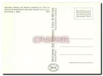 Tramway de Schwyz para Seewen — N° 2 — Editor Ernst B. Leutwiler, Lugano — Verso