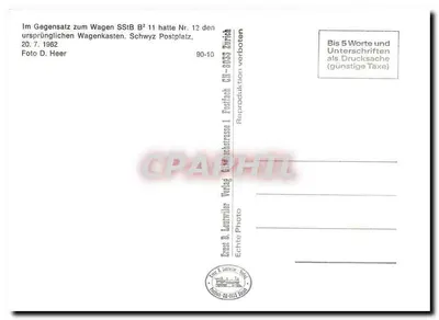 Tramwaj nr 12 — Schwyz — wydawca Ernst B. Leutwiler, Zurych — Rewers