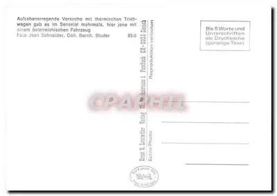 Tramway Austro-Daimler — Sensetal — Editor E. Leuweiler, Zurique — Verso