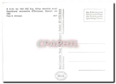 Pociąg BTB Nichtraucher — magazyn Oberwil — wydawca E. Lattwiller, Zurych — Rewers