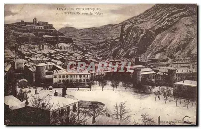 Sisteron sob a Neve — As Alpes Pittorescas, n°21 — Liché e Baudon Lévy