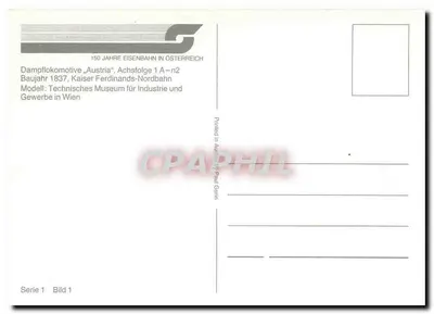Dampflok Austria — 1837 — Technisches Museum für Industrie und Gewerbe, Wien — Rewers