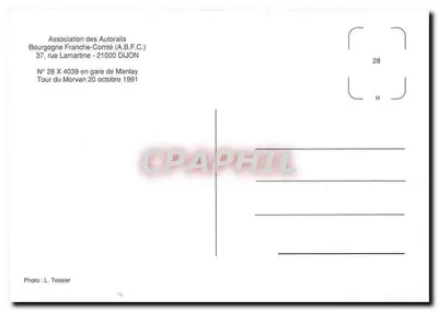 Stacja Manlay — Wyspa Morvan — Stowarzyszenie Autoraili (A.B.F.C.) — Rewers
