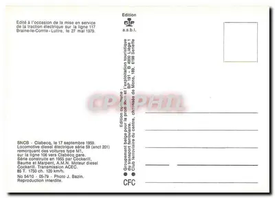 Locomotywa dieslo-elektryczna seria 59 — Clabecq — SNCF / SNCB — Rewers
