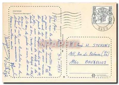 OOSTENDE — Estação e hipódromo — editor a. van mlighe — Verso