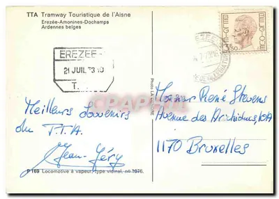 Locomotiva a vapor — tipo vicinal n°1076 — TTA Tramway Touristique de l'Aisne — Verso