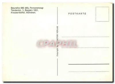 Locomotive 065 016-8 — seria 065, 1. model 1951 — wydawca Pedactor Verlag — Rewers