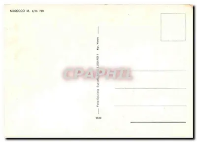 Mesocco — estação de trem e igreja — edição Lugano — Verso