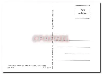 Roveredo (Mesolcina) — Automotrice em seu estado original — BVA, av. de Provence 16, 1000 Lausanne — Verso