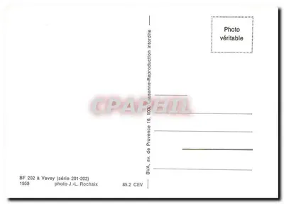 Elektryczny tramwaj BF 202 w Vevey — Elektryczne Koleje Veveysans — zdjęcie J.-L. Rochaix — Rewers