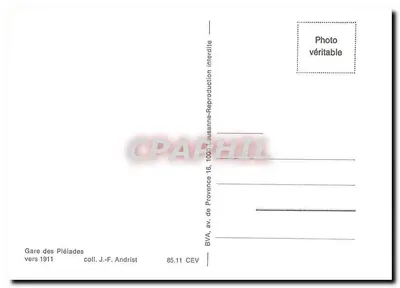 Stacja Pléiades i Moléson — widok z funikulera — wydawca BVA, av. de Provence 16, 85.11 CEV — Rewers