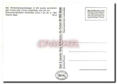 Tramwaj w Zurych — Tramwaj linii 7 z czyszczakiem torów X 322 — Ernst B. Leutwiler, Zurych — Rewers