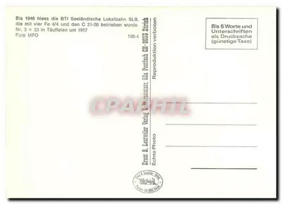 Pociąg SLB F°3 — Seeländische Lokalbahn — Ernst B. Leuwielen, Zurych — Rewers