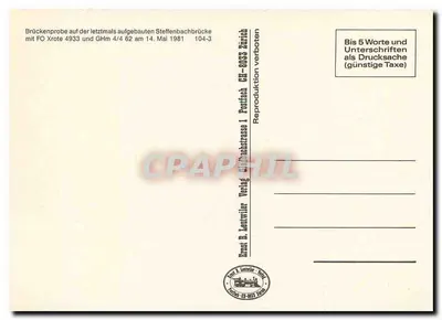 Most nad Steffenbergbach — Test mostu z FO Xrote 4933 i GHm 4/4 62 — Ernst B. Lentwiler Verlag, 104-3 — Rewers