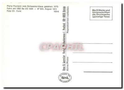Tramwaj w Zurychu — widok z Schwesternhaus — Ernst B. Leuwmier, Zurych — Rewers