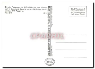 Vagão postal ZI 334 — Brüniglinie, 1904 — Ernst B. Leutwiler, Zurique — Verso