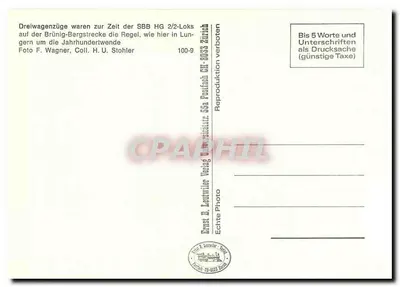 Lungern — Estação ferroviária — Ernst B. Leutwiler Verlag, n° 519 — Verso