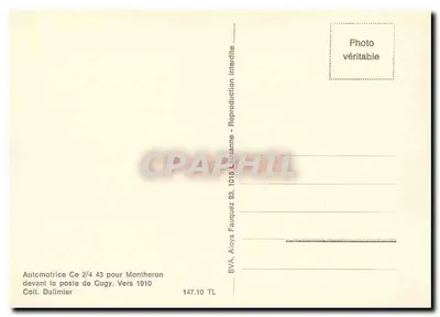 Cuqy — Automotrica Ce 2/4 43 przed pocztą — Steiner, fot., Lausanne. 569. — Rewers