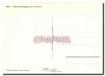 Kleine Scheidegg — Eiger-Nordwand — Photol. Gyger, Adelboden, n° 36271 — Verso