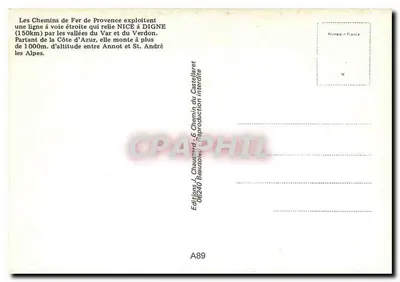 Żniwa w Fugeret — Koleje Prowansji — Éditions J. Chausard — Rewers