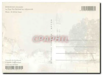 Bordeaux — Wieża Pey Berland w zachodnim świetle — Wydawnictwo Mâcon — Rewers