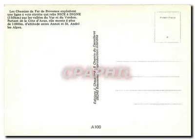 Barrême: P.N. Trasy Napoléona — Koleje Prowansji — Rewers