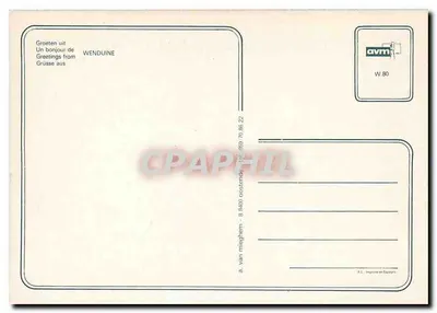 Wenduine — vista panorâmica — AVM, n° W.80 — Verso