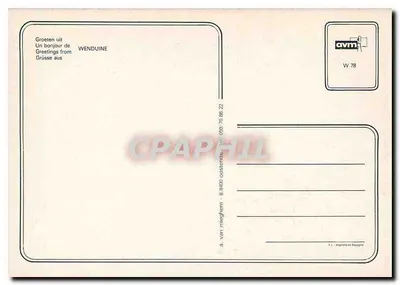 Wenduine — praia e tramway — editor a. van van Mieghem — Verso