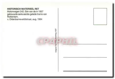 Tram 242 em Roterdão — primeira série de trams com dois eixos — Uitgave Tramweg Stichting 1507 — Verso