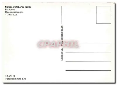 Pociąg BM 72031 — Oslo sentralstasjon — Norges Statsbaner (NSB) n° 06-18 — Rewers