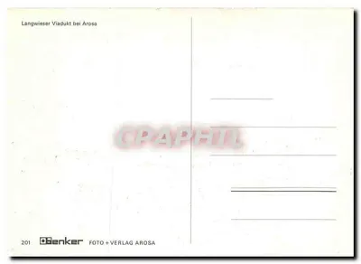 Viaduto de Langwieser perto de Arosa — editor Benker, n° 201 — Verso