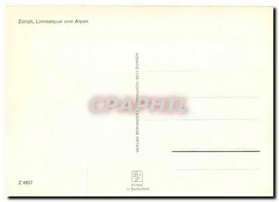 Zurych, Limmatquai i Alpy — Z 6857 — Wydawnictwo Beringer Zurych — Rewers