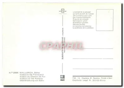 Mallorca — Viaduto da Linha Ferroviária — Subirats Canovas — Verso