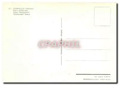 Alicante — Campello, praia Muchavista — Comercial T.M. SA — Verso