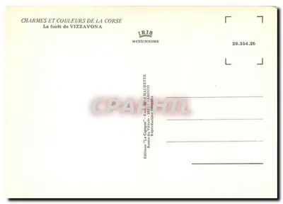 Trem na floresta de Vizzavona — Córsega — editor IRIS, n° 20.354.26 — Verso